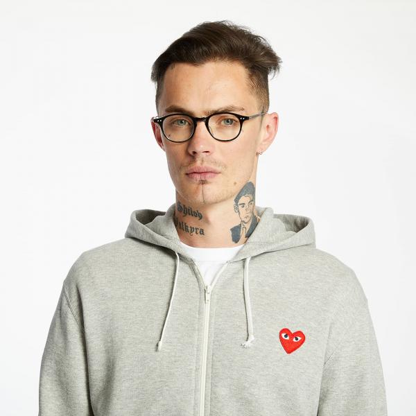 Comme des Garçons PLAY Full Zip Hoodie Grey
