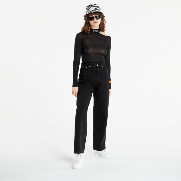 HERON PRESTON Cut Shoulder Mockneck Ctnmb Black/ White