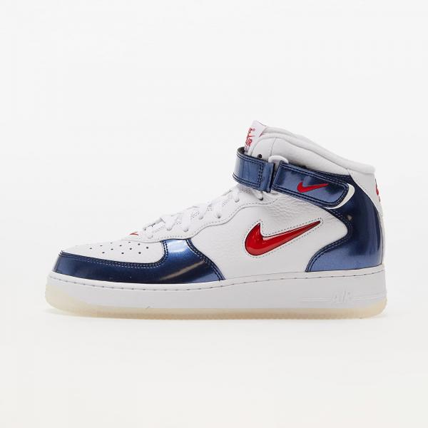 Nike Air Force 1 Mid QS White/ University Red-Midnight Navy-White