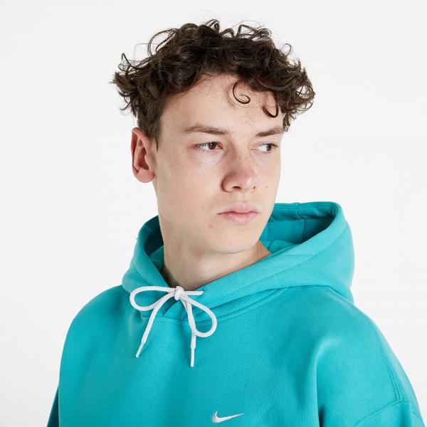 NikeLab Solo Swoosh Men's Fleece Hoodie Washed Teal/ White