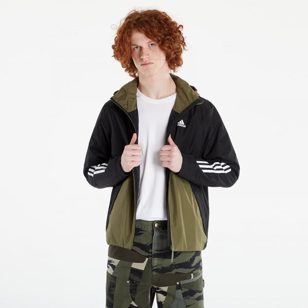 adidas Performance BSC 3-Stripes RAIN.RDY Jacket Black/ Focus Olive