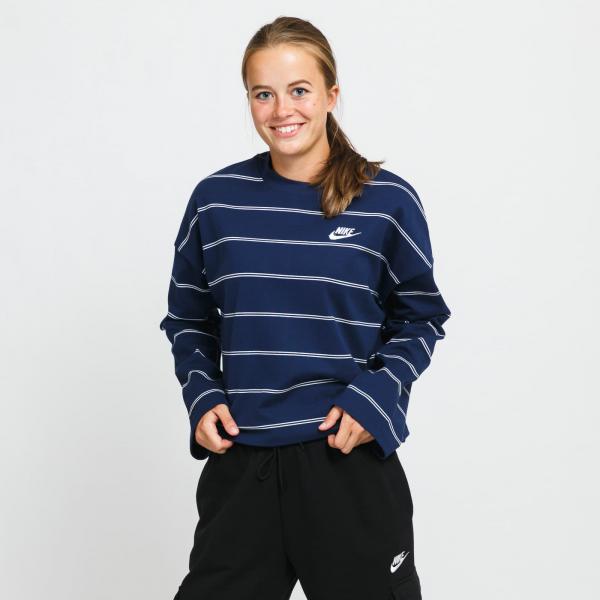 Nike W NSW JSY Stripe LS Top Navy/ White