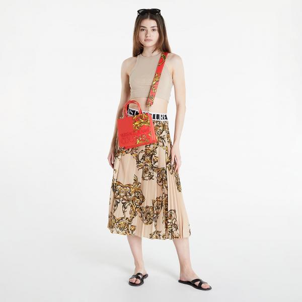 Versace Jeans Couture Light Crepe Print Garland Skirt Beige