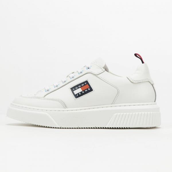 TOMMY JEANS Elevated Leather Cupsole White