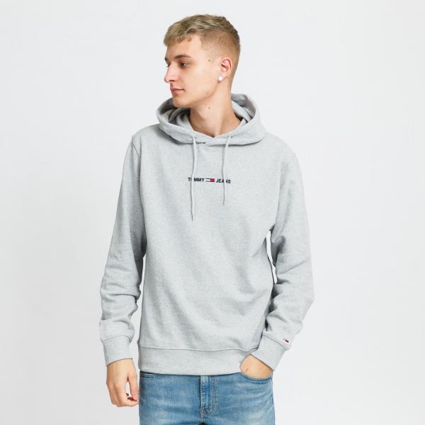 TOMMY JEANS M Straight Logo Hoodie Melange Gray