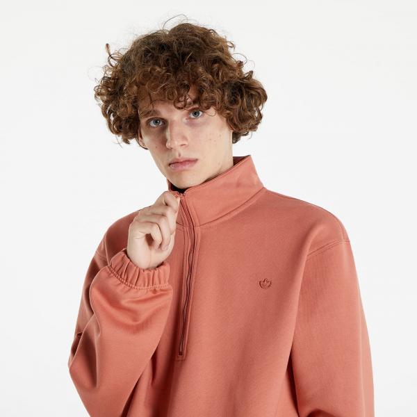 adidas Adicolor Contempo Half-Zip Crew Sweatshirt Brown