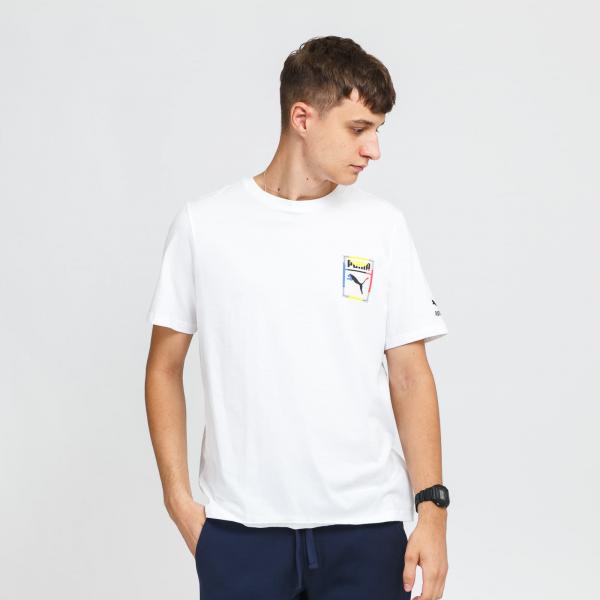 Puma Graphic Tee Box Logo Play White