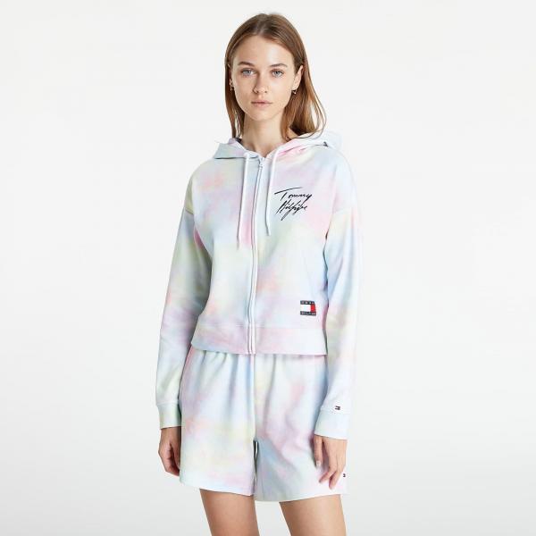 Tommy Hilfiger 85 Cropped Zip Hoodie Print Cloudy Haze