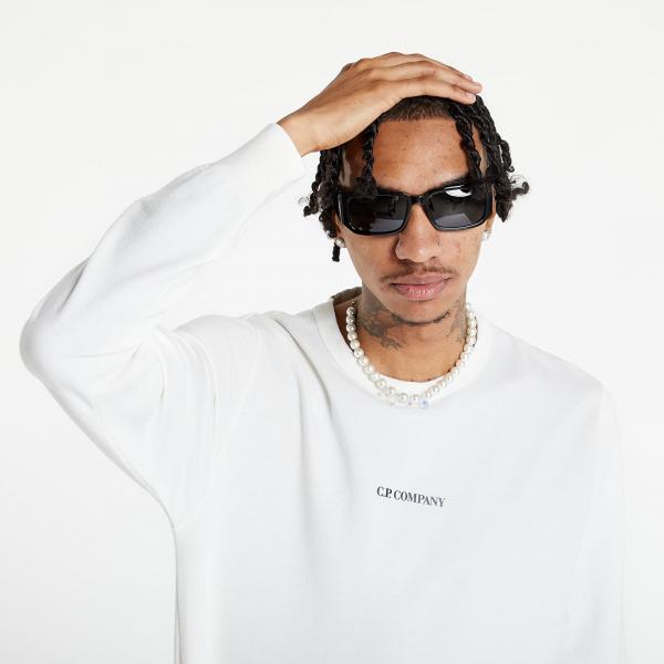 C.P. Company Sweatshirts Crew Neck Light Fleece White