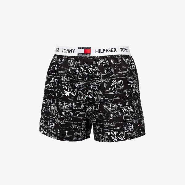 Tommy Hilfiger 85 Ctn Woven Boxer Print Greetings Black