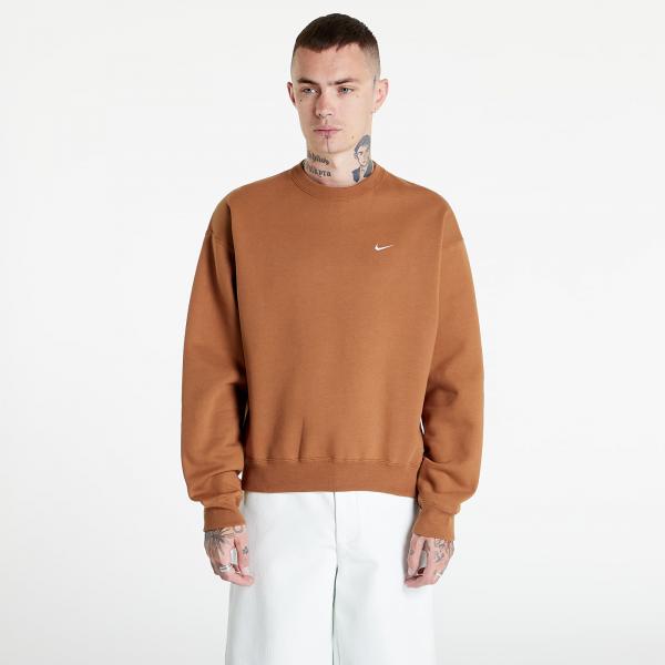Nike Solo Swoosh Men's Fleece Crew Ale Brown/ White