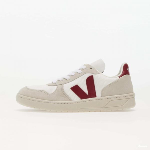 Veja V-10 B-Mesh W White/ Natural/ Marsala