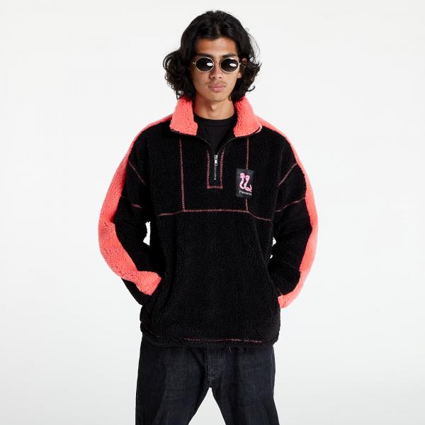 Mikina Pleasures Rewind Quarter Zip Black M