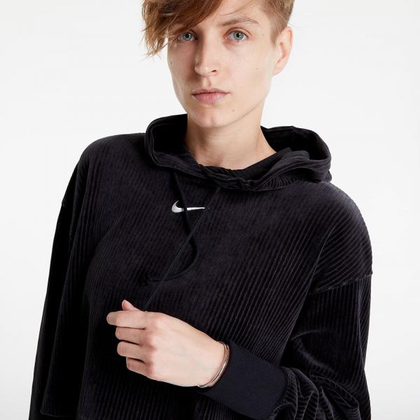 Mikina Nike Sportswear Women's Velour Cropped Pullover Hoodie Black/ Sail L