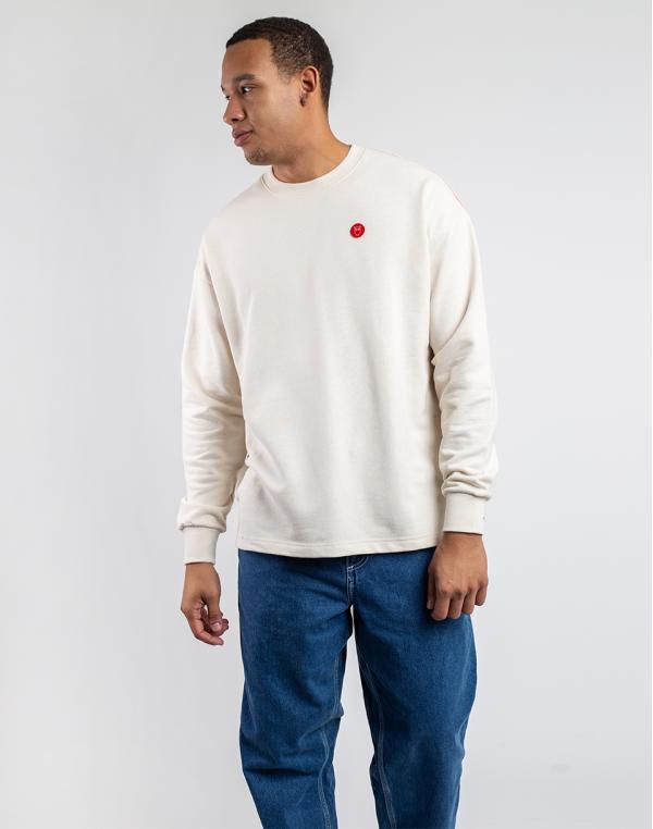 Knowledge Cotton Back printed oversized sweat REBORN™ 1348 Buttercream S