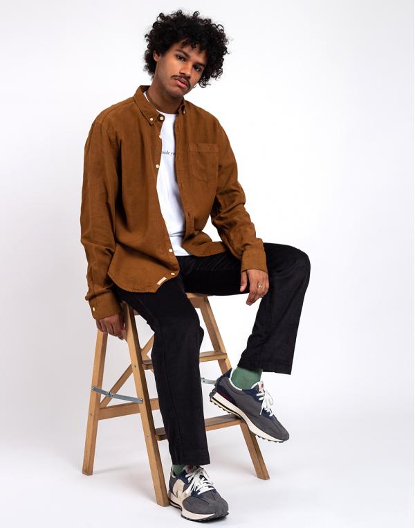 Forét Beam Tencel Ripstop Shirt BROWN S