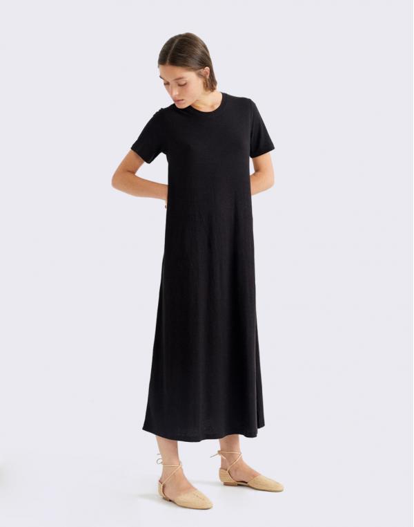 Thinking MU Black Hemp Oueme Dress BLACK M