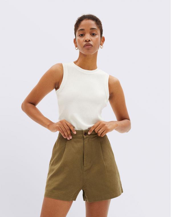 Thinking MU Green Hemp Narciso Shorts MILITAR XS