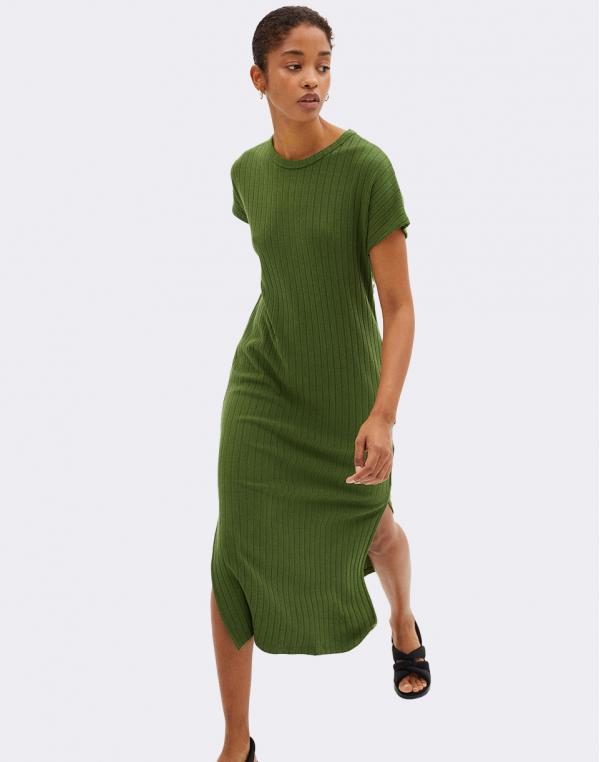 Thinking MU Green Trash Cherry Dress GARDEN GREEN M