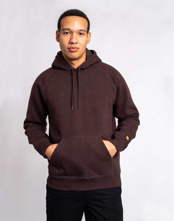 Carhartt WIP Hooded Chase Sweat Dark Umber / Gold M