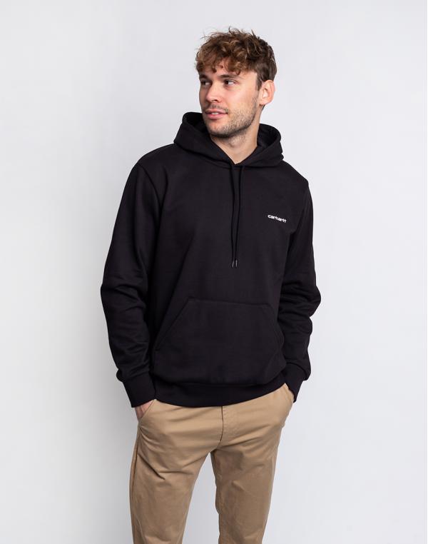 Carhartt WIP Hooded Script Embroidery Sweat Black / White L