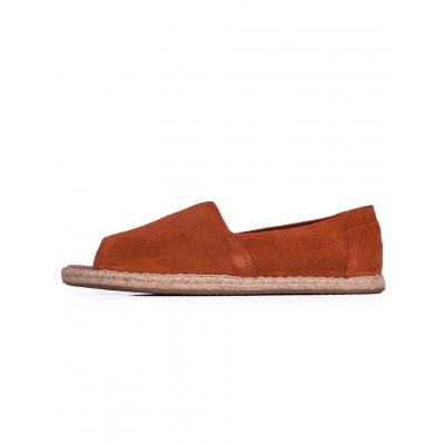 Espadrij Toms Open Toe cognac suede