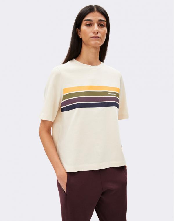 Tričko Armedangels Layaa Multistripe undyed-sunset
