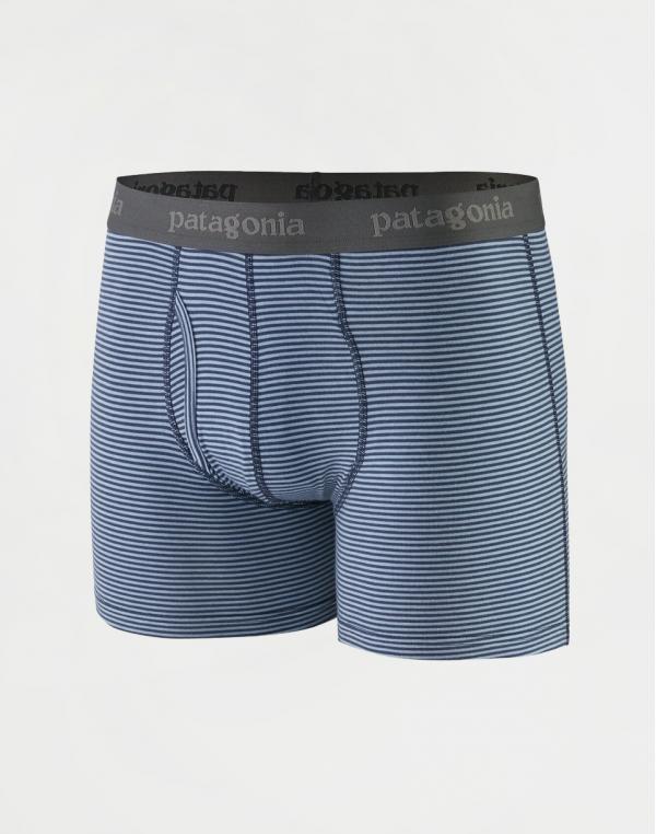 Patagonia M's Essential Boxer Briefs - 3" Fathom Stripe: New Navy S