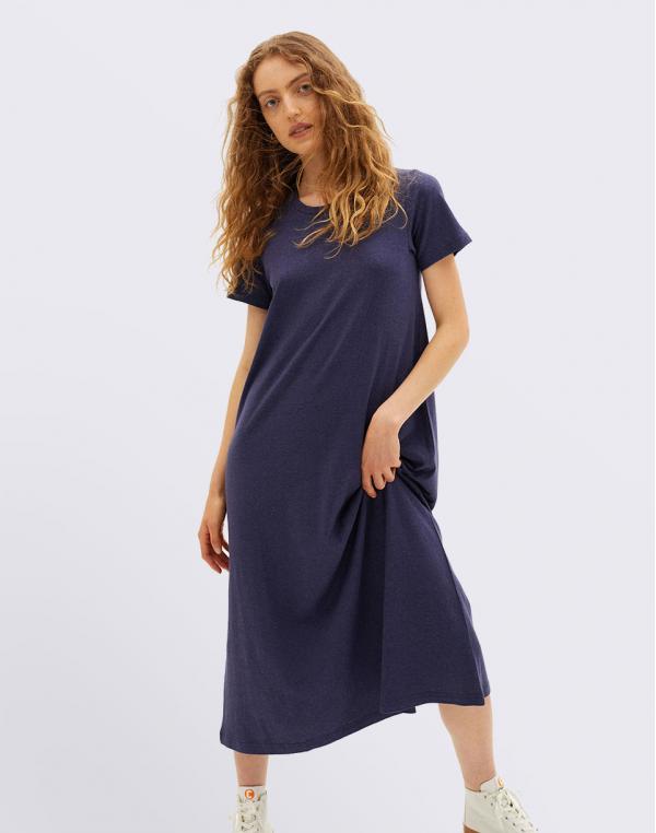 Thinking MU Navy Hemp Oueme Dress NAVY XS