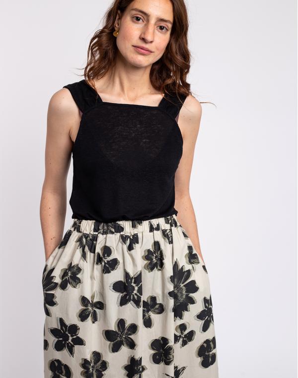 Ninety Percent Noah Tencel™ Linen Apron Top BLACK XS