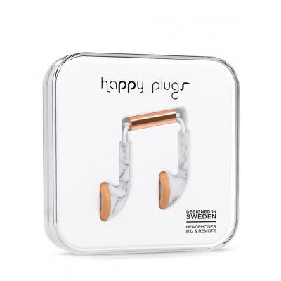 Sluchátka Happy Plugs Earbud Carrara Marble Rose