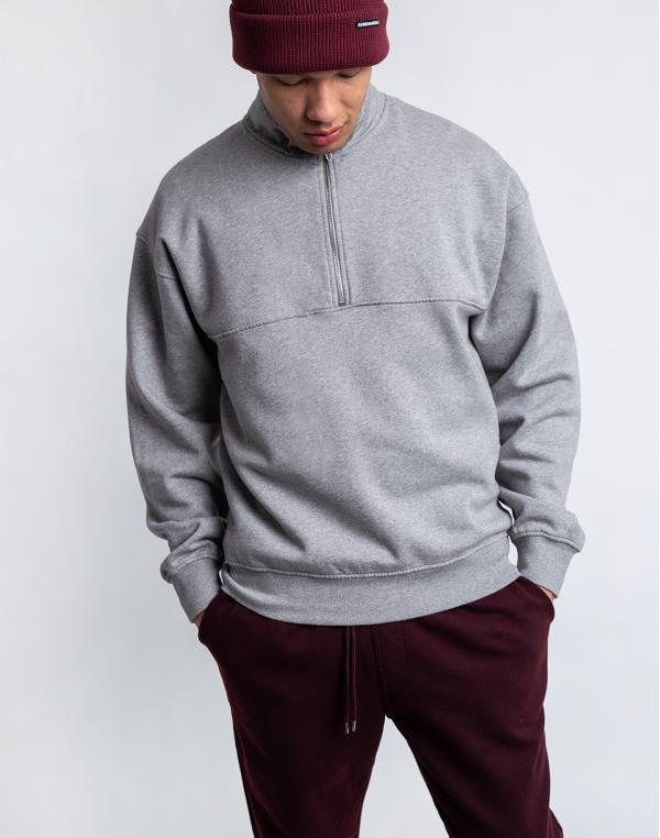 Colorful Standard Organic Quarter Zip Heather Grey S