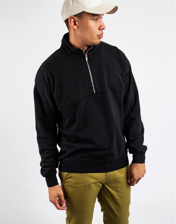 Colorful Standard Organic Quarter Zip Deep Black S