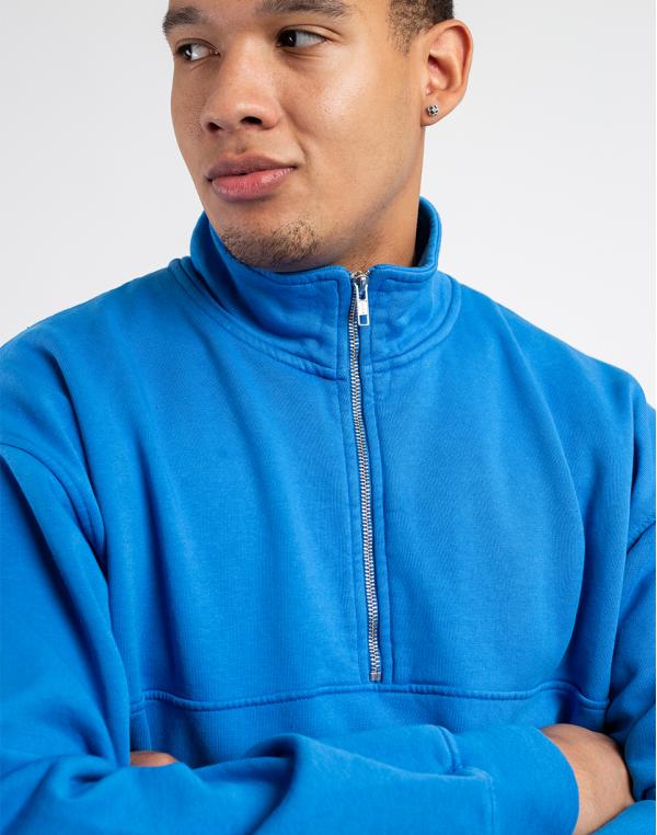 Colorful Standard Organic Quarter Zip Pacific Blue M