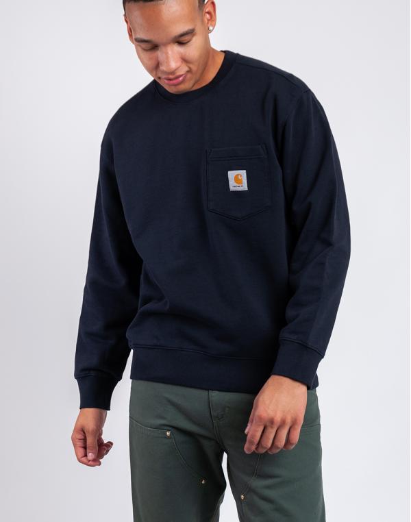 Carhartt WIP Pocket Sweat Dark Navy garment washed S