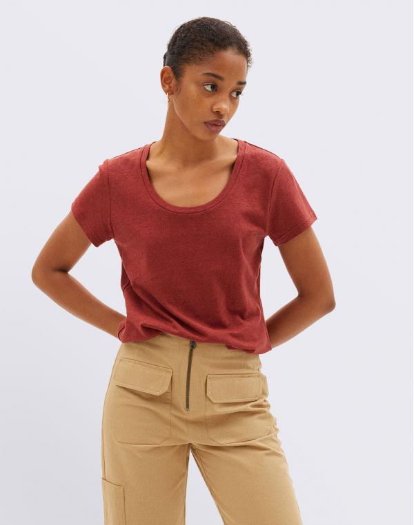 Tričko Thinking MU Raspberry Hemp Regina T-Shirt RASPBERRY