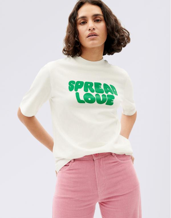 Tričko Thinking MU Spread Love T-Shirt SNOW WHITE