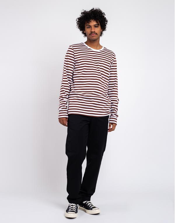 Tričko Makia Verkstad Long Sleeve brown-white