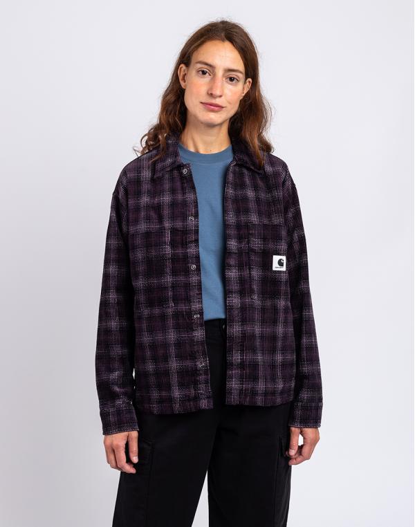 Carhartt WIP W' Foy Shirt Jac Wiley Check, Dark Plum rinsed XS