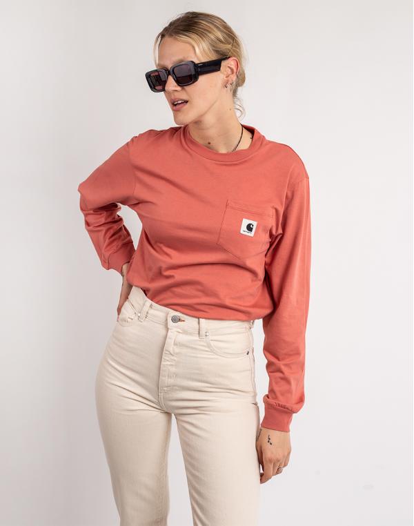 Tričko Carhartt WIP W' L/S Pocket T-Shirt Misty Blush