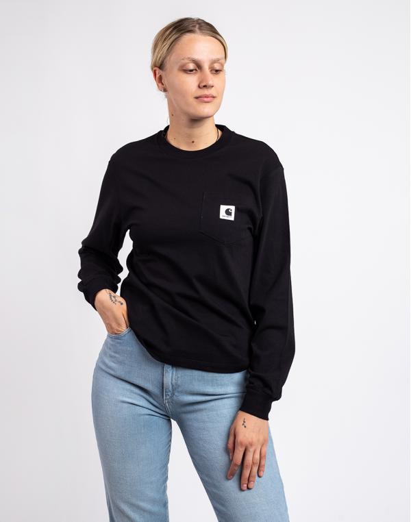 Tričko Carhartt WIP W' L/S Pocket T-Shirt Black