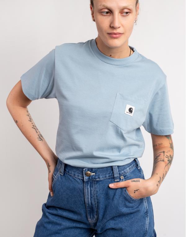 Tričko Carhartt WIP W' S/S Pocket T-Shirt Misty Sky