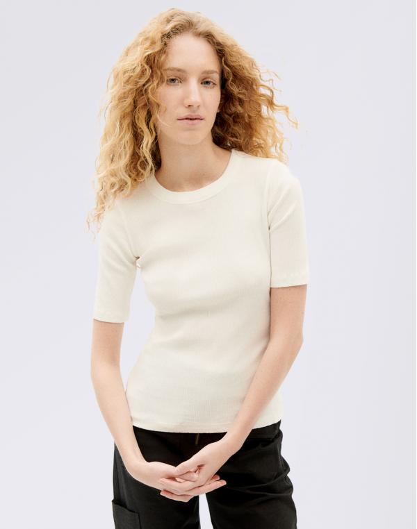 Thinking MU White Dakota Rib Top SNOW WHITE XS