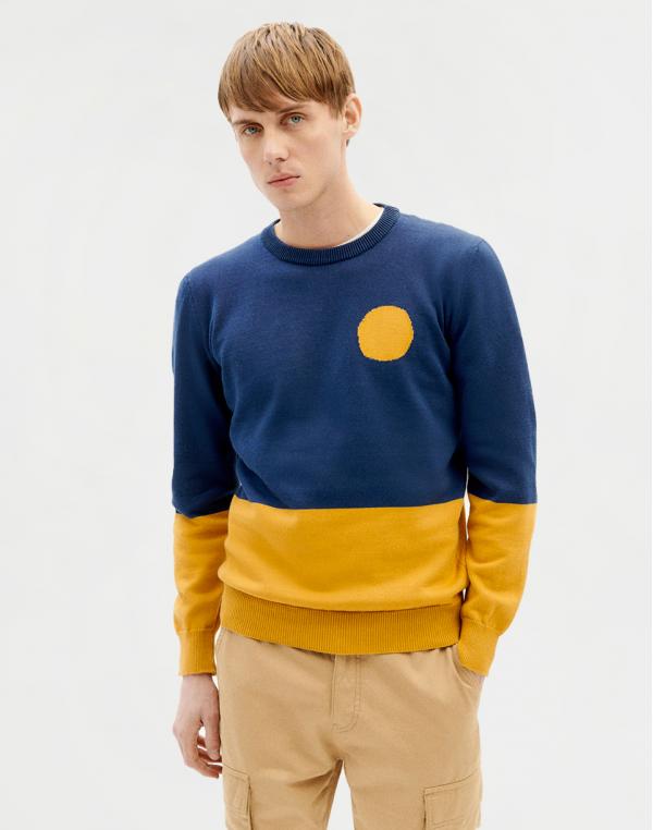 Thinking MU Landscape Trash Orlando Knitted Sweater NAVY S