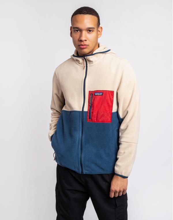 Patagonia M's Microdini Hoody Tidepool Blue w/Oar Tan S