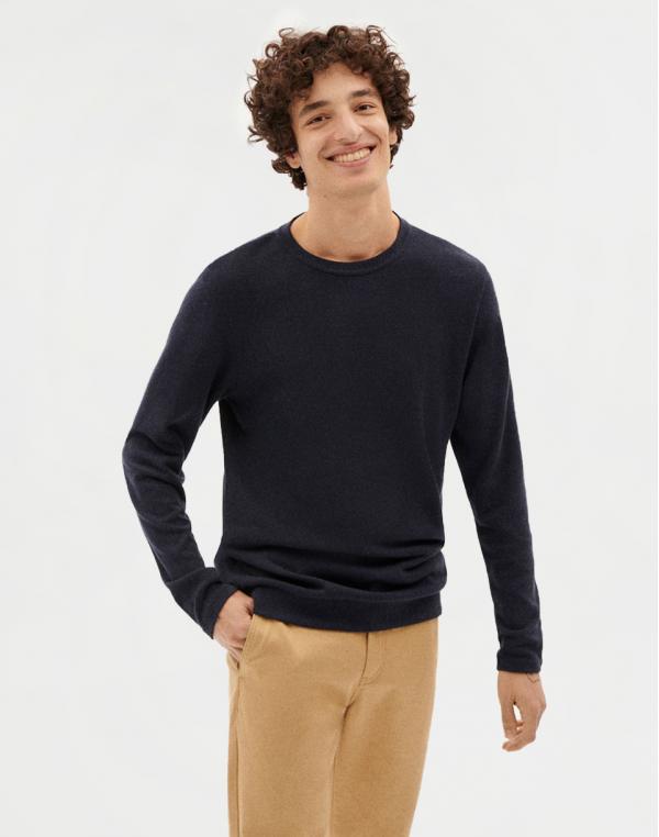 Tričko Thinking MU Navy Hemp Shiva L/S T-Shirt NAVY