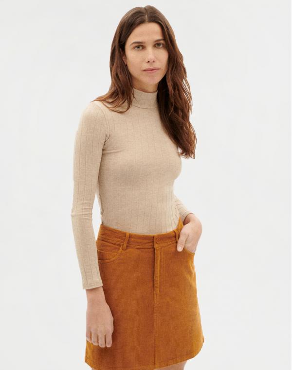 Tričko Thinking MU Taupe Trash Ellen L/S Top TAUPE