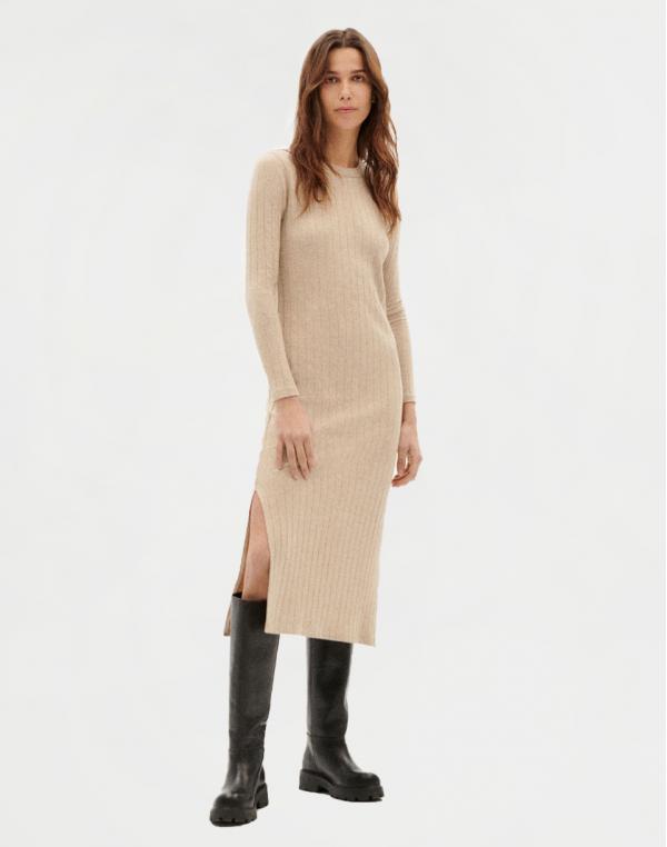 Thinking MU Taupe Trash Gina Dress TAUPE XS