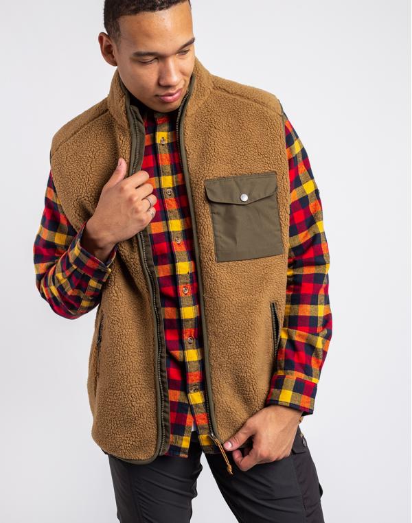 Fjällräven Vardag Pile Fleece Vest M 232-625 Buckwheat Brown-Laurel Green S