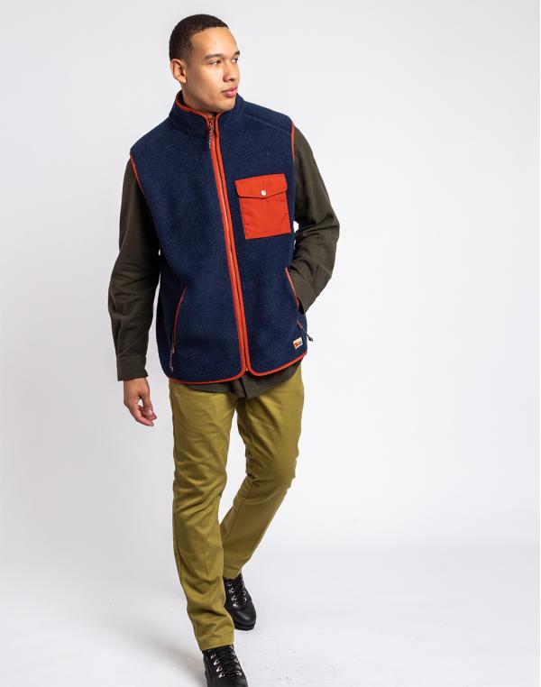 Fjällräven Vardag Pile Fleece Vest M 560-215 Navy-Autumn Leaf S